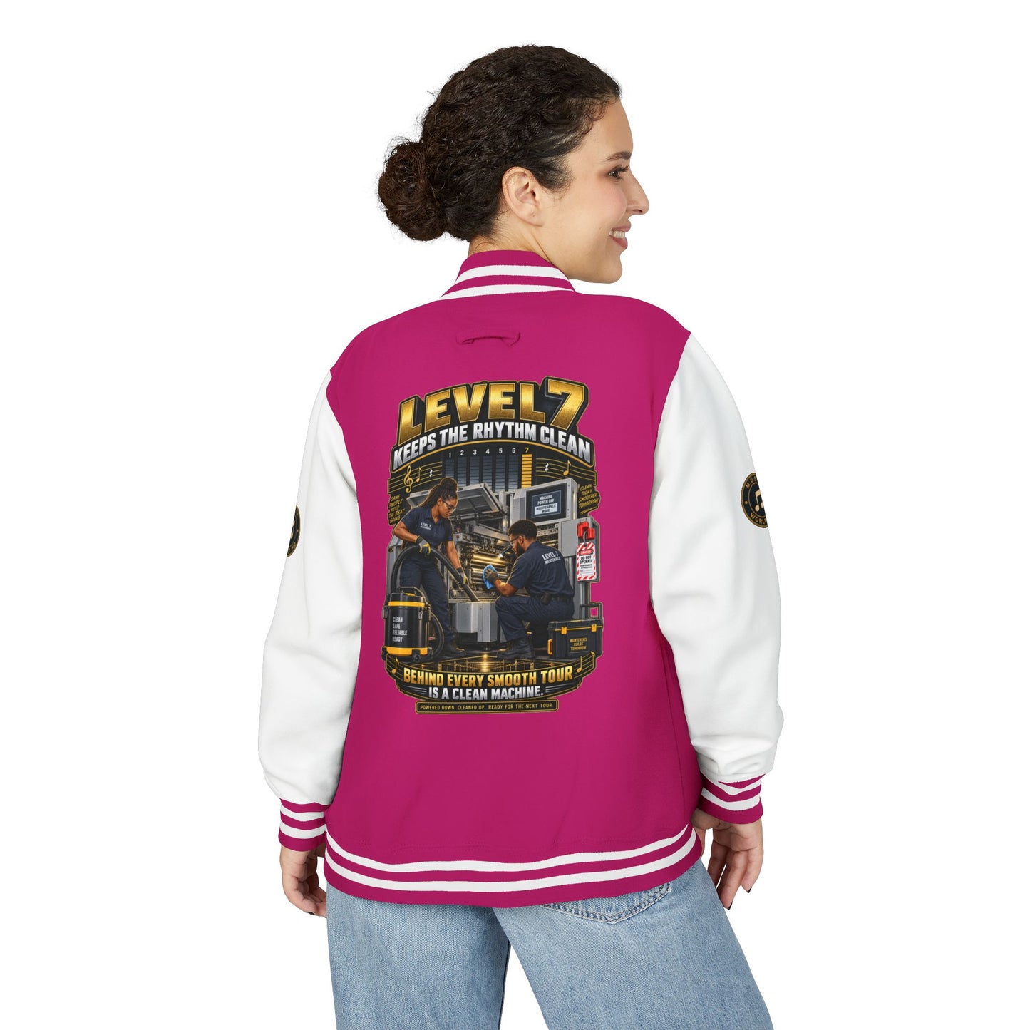 Postal Music - Level 7 Keeps the Rhythm Clean - Heavyweight Letterman Jacket