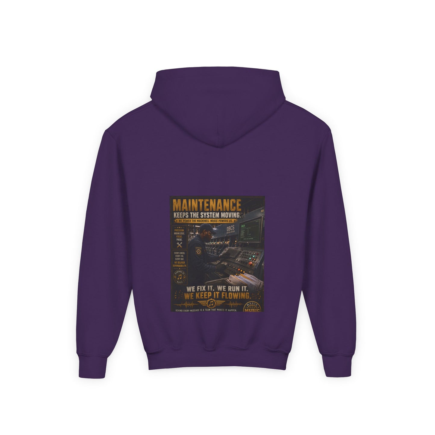 Postal Music — Maintenance Keeps the System Moving — Youth Hoodie