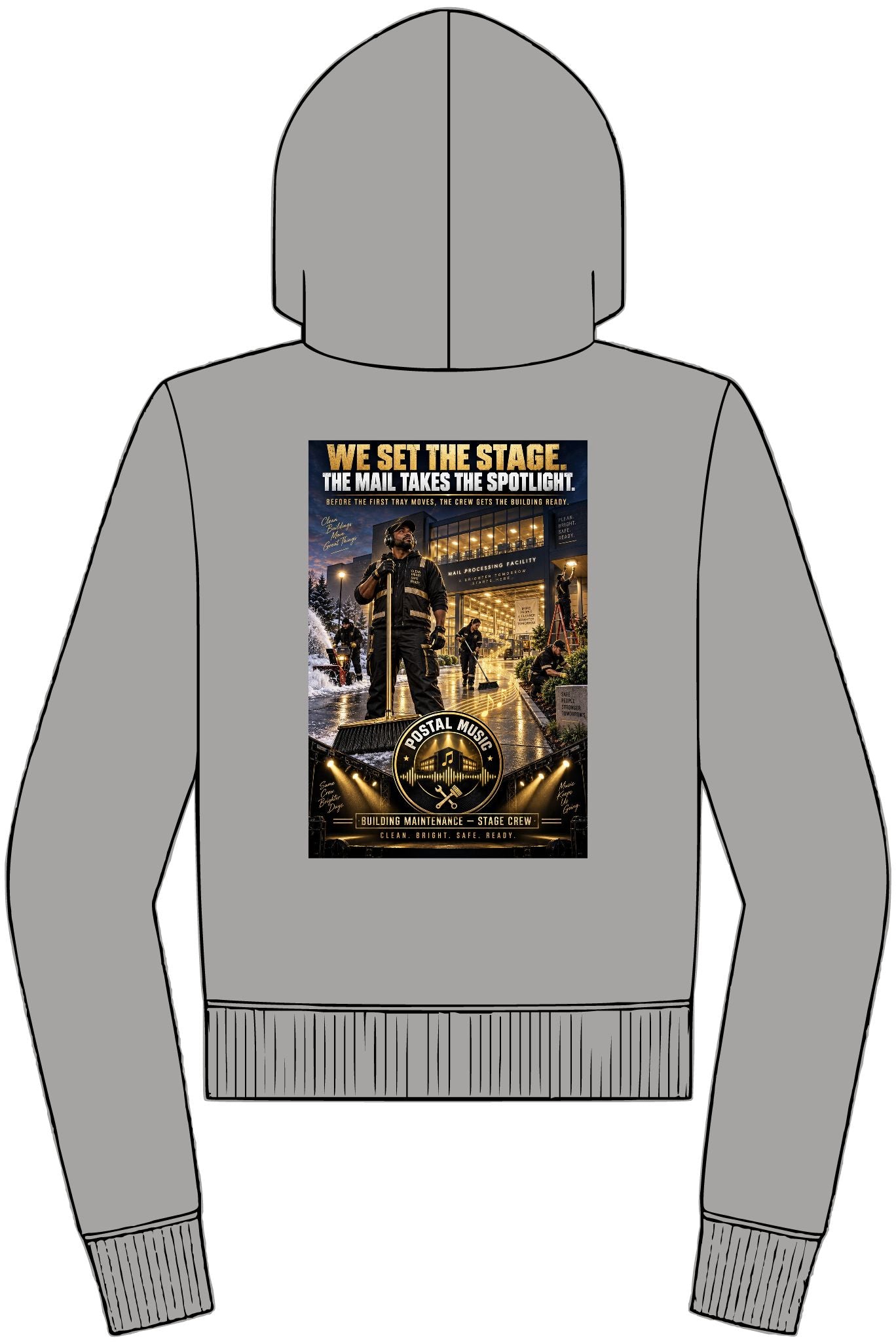 Postal Music - We Set the Stage - Women's Full-Zip Fleece Hoodie