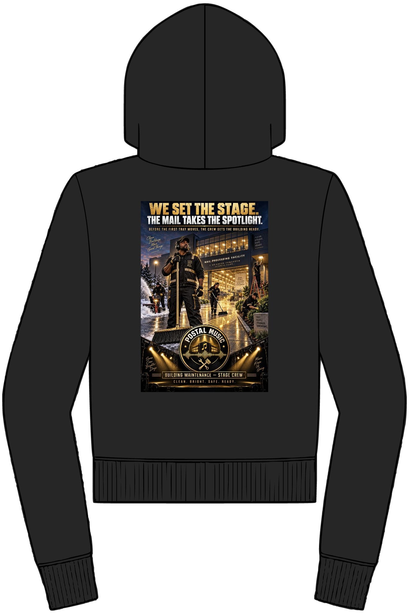 Postal Music - We Set the Stage - Women's Full-Zip Fleece Hoodie