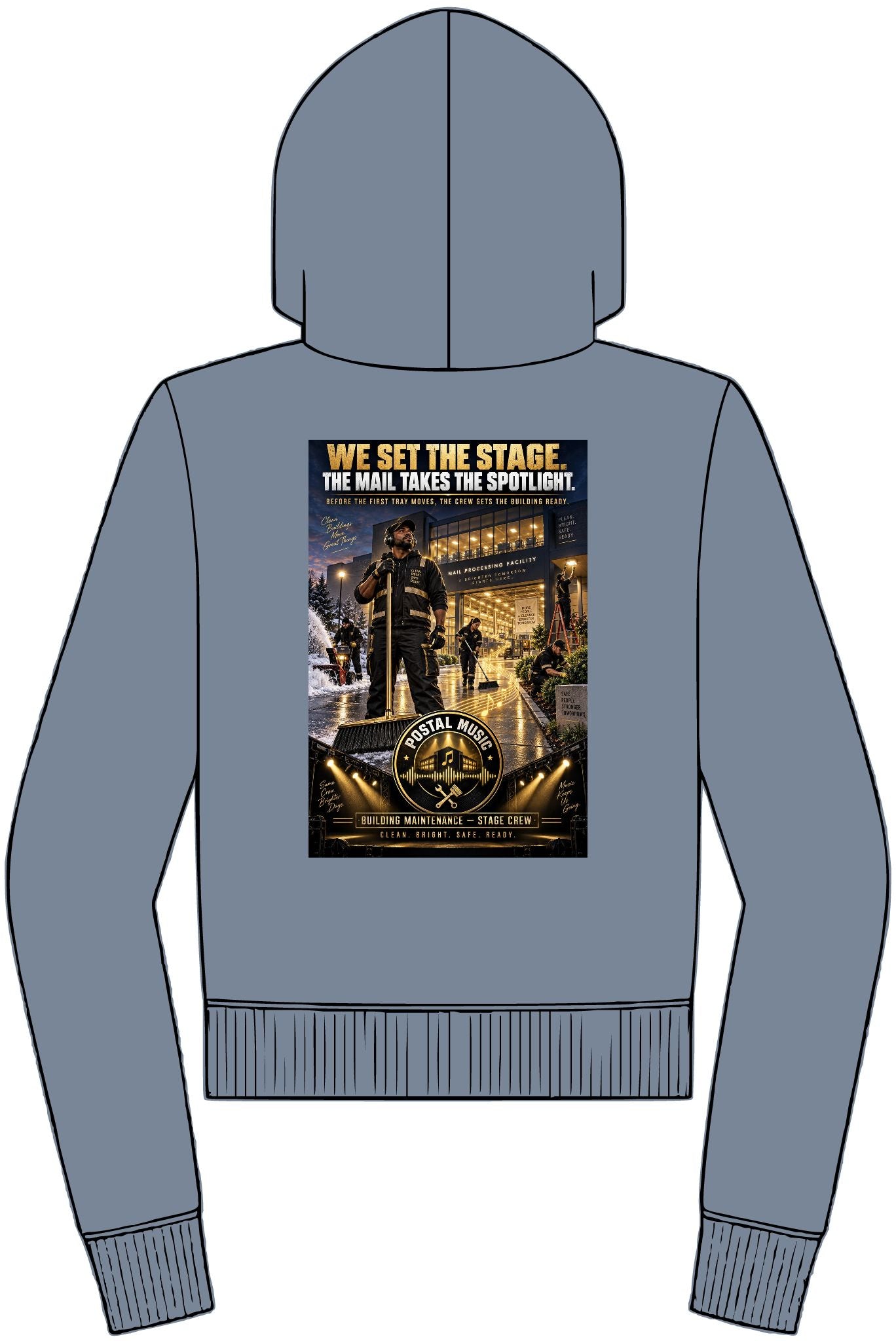 Postal Music - We Set the Stage - Women's Full-Zip Fleece Hoodie