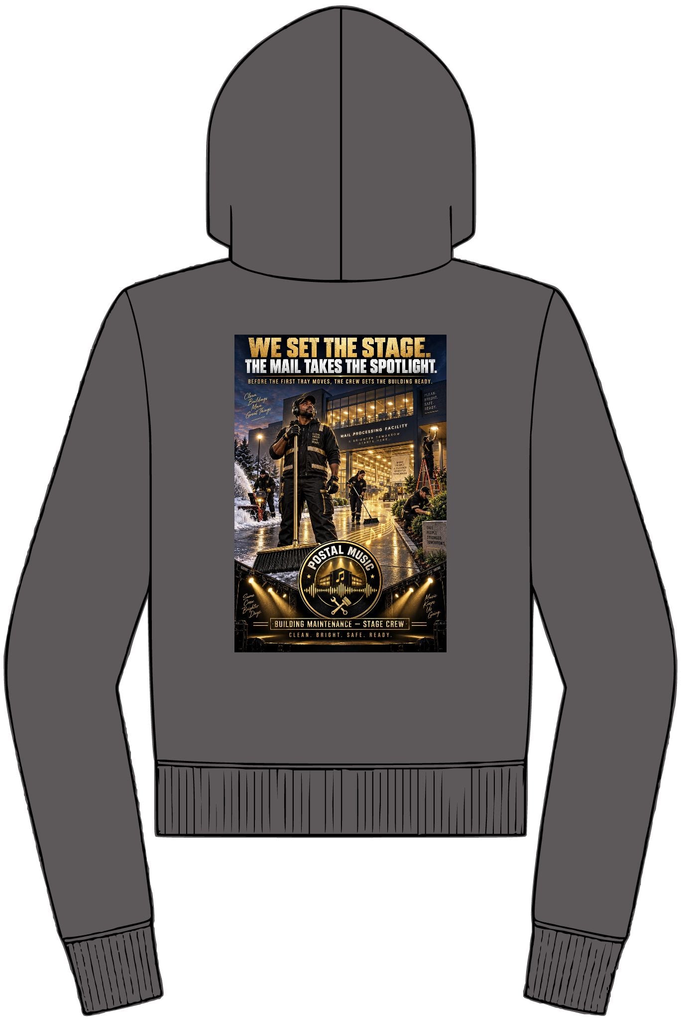Postal Music - We Set the Stage - Women's Full-Zip Fleece Hoodie