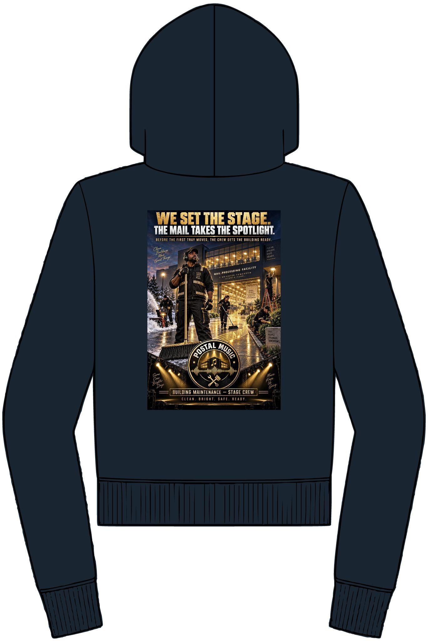 Postal Music - We Set the Stage - Women's Full-Zip Fleece Hoodie