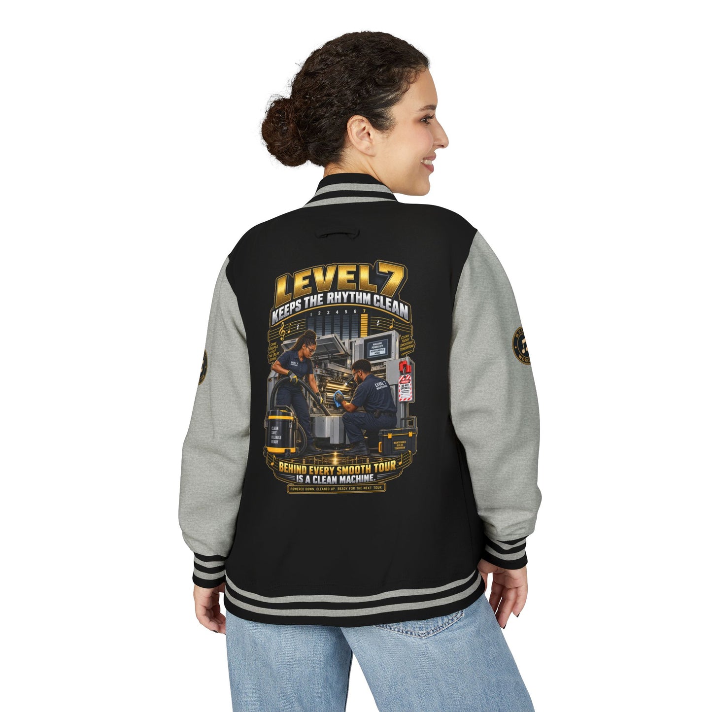Postal Music - Level 7 Keeps the Rhythm Clean - Heavyweight Letterman Jacket