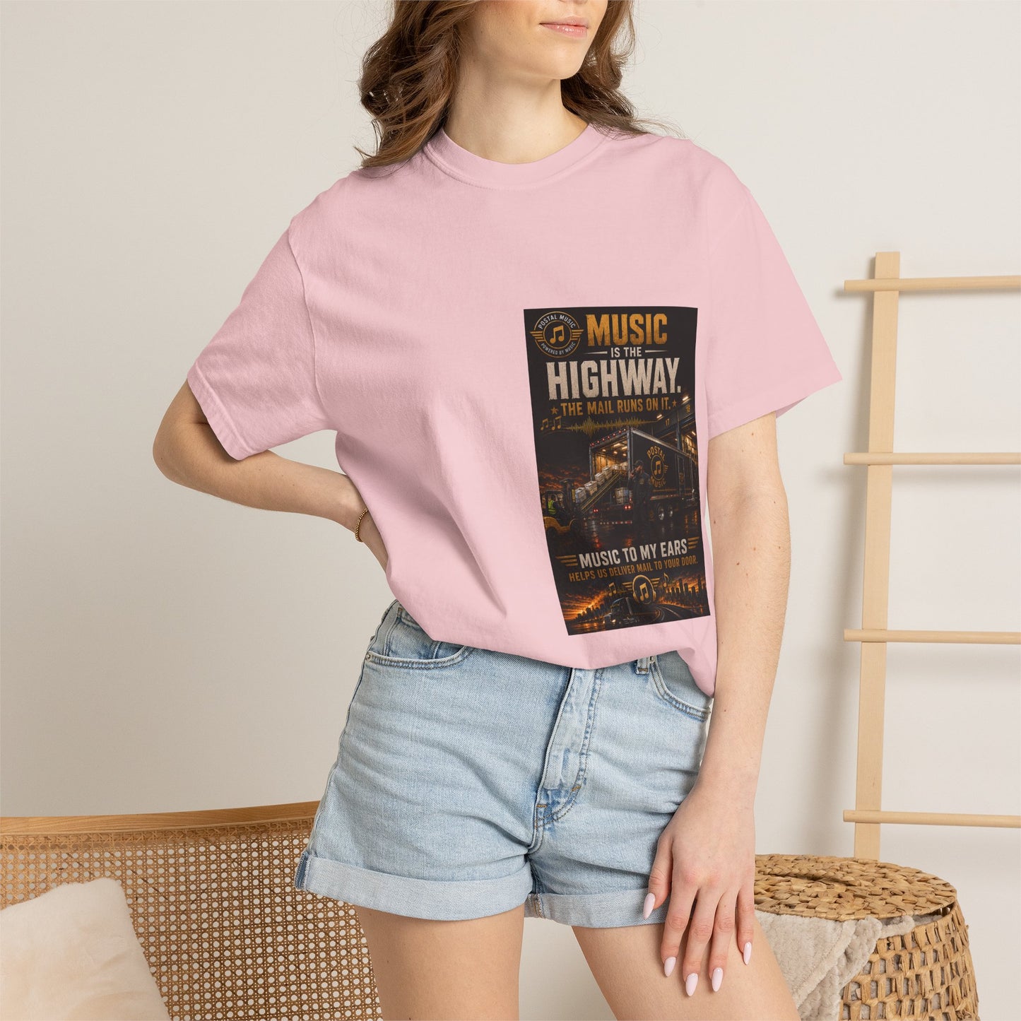Postal Music — Music Is the Highway — Garment-Dyed T-Shirt