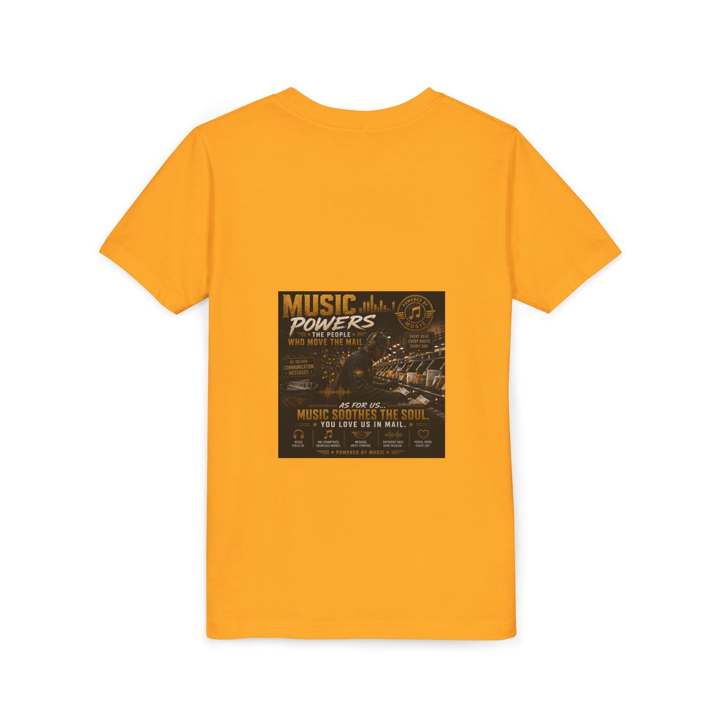 Postal Music — Music Powers the People — Youth T-Shirt