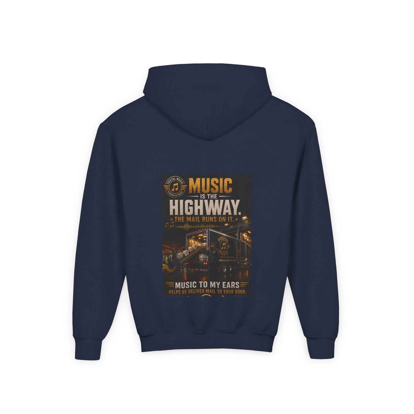 Postal Music — Music Is the Highway — Youth Hoodie