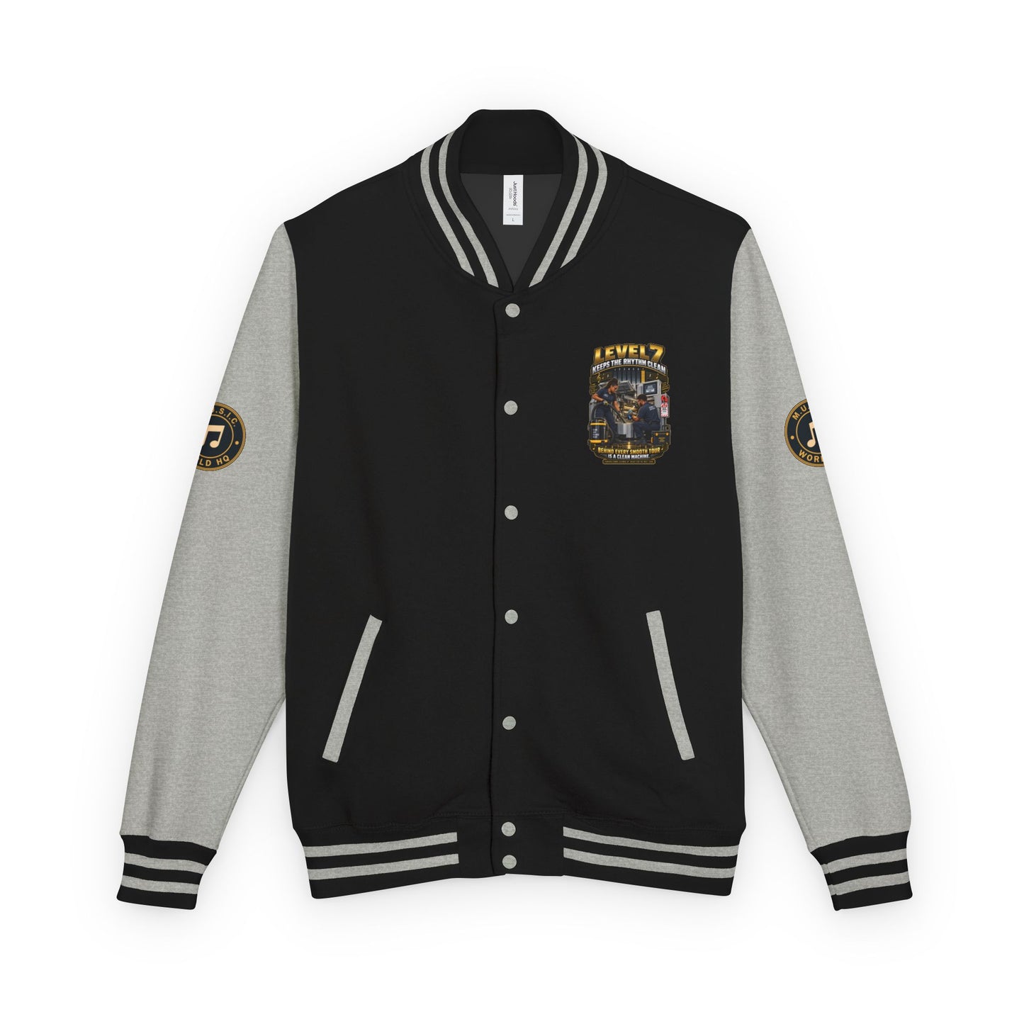 Postal Music - Level 7 Keeps the Rhythm Clean - Heavyweight Letterman Jacket