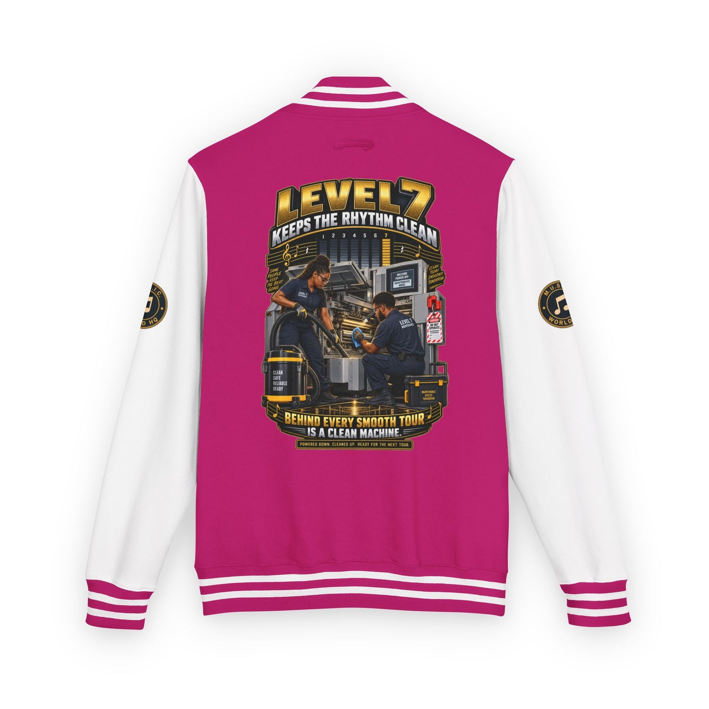 Postal Music - Level 7 Keeps the Rhythm Clean - Heavyweight Letterman Jacket