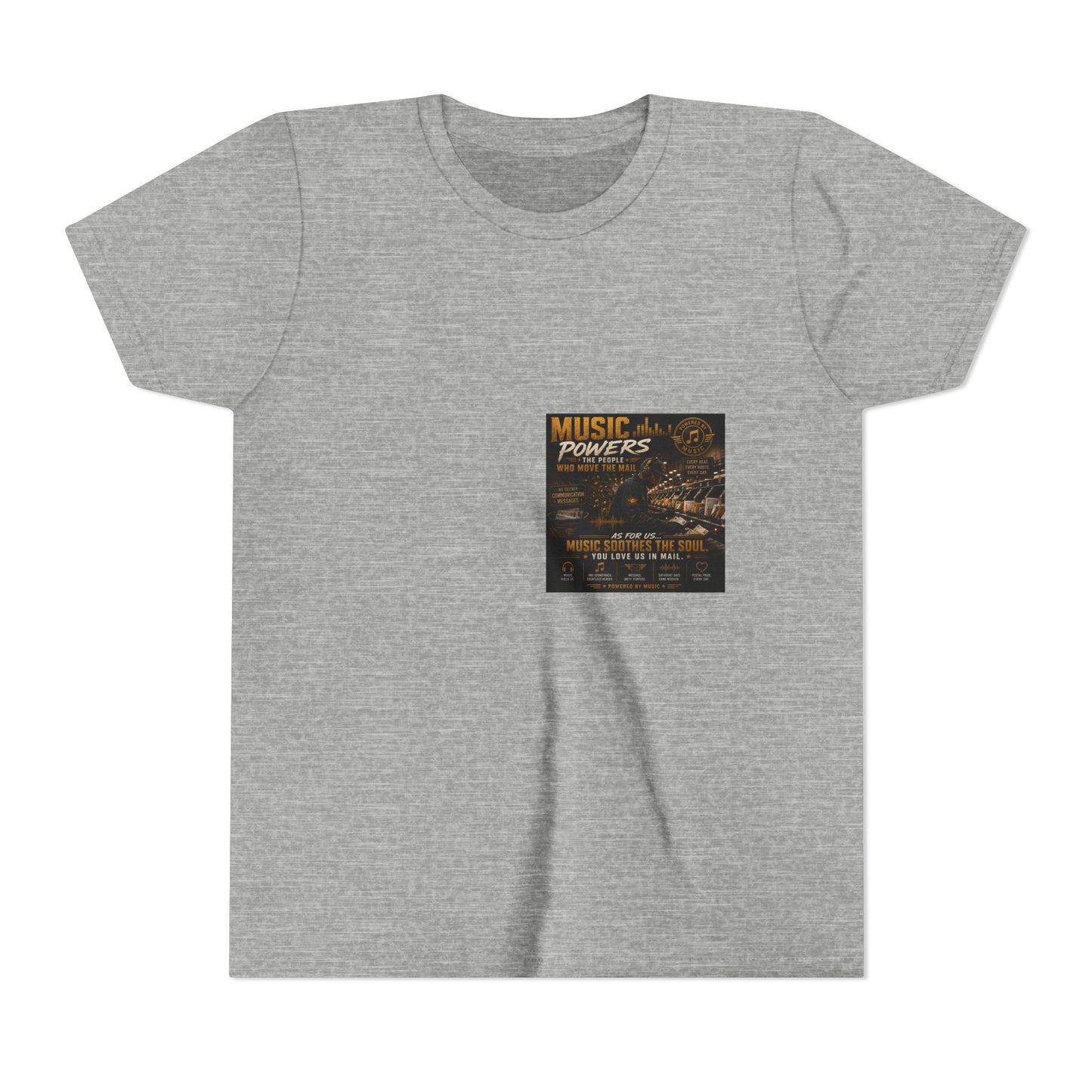 Postal Music — Music Powers the People — Youth T-Shirt