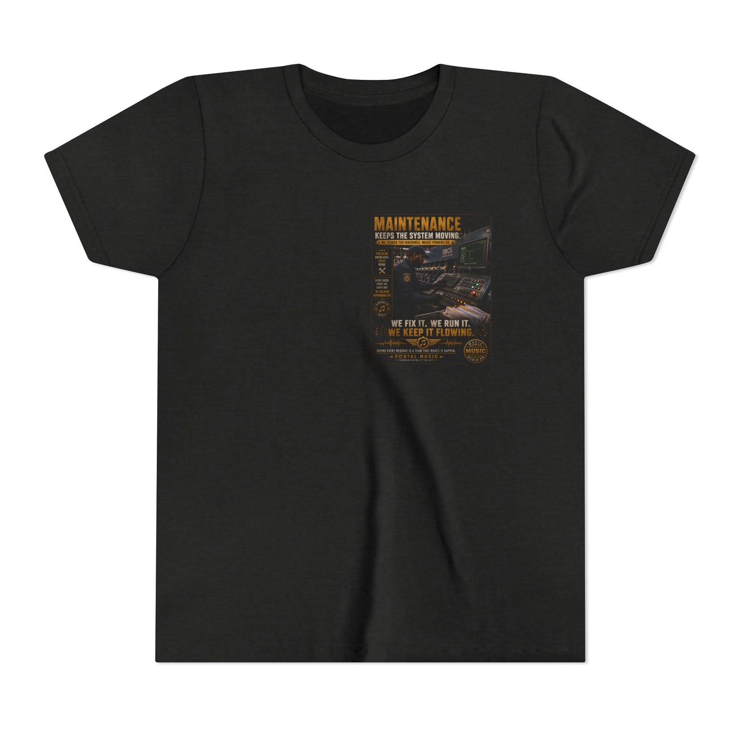 Postal Music — Maintenance Keeps the System Moving — Youth T-Shirt