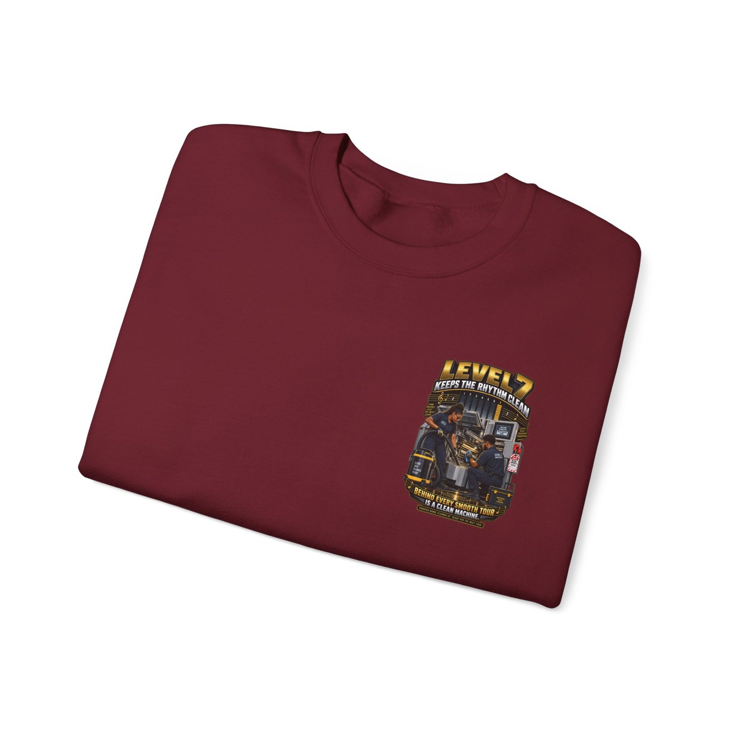 Postal Music - Level 7 Keeps the Rhythm Clean - Heavyweight Crewneck Sweatshirt