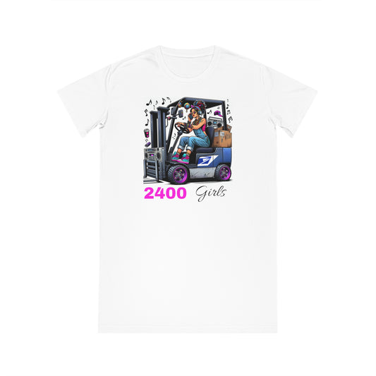 Spinner T-Shirt Dress - Empowering Forklift Design for Girls | We Always Deliver