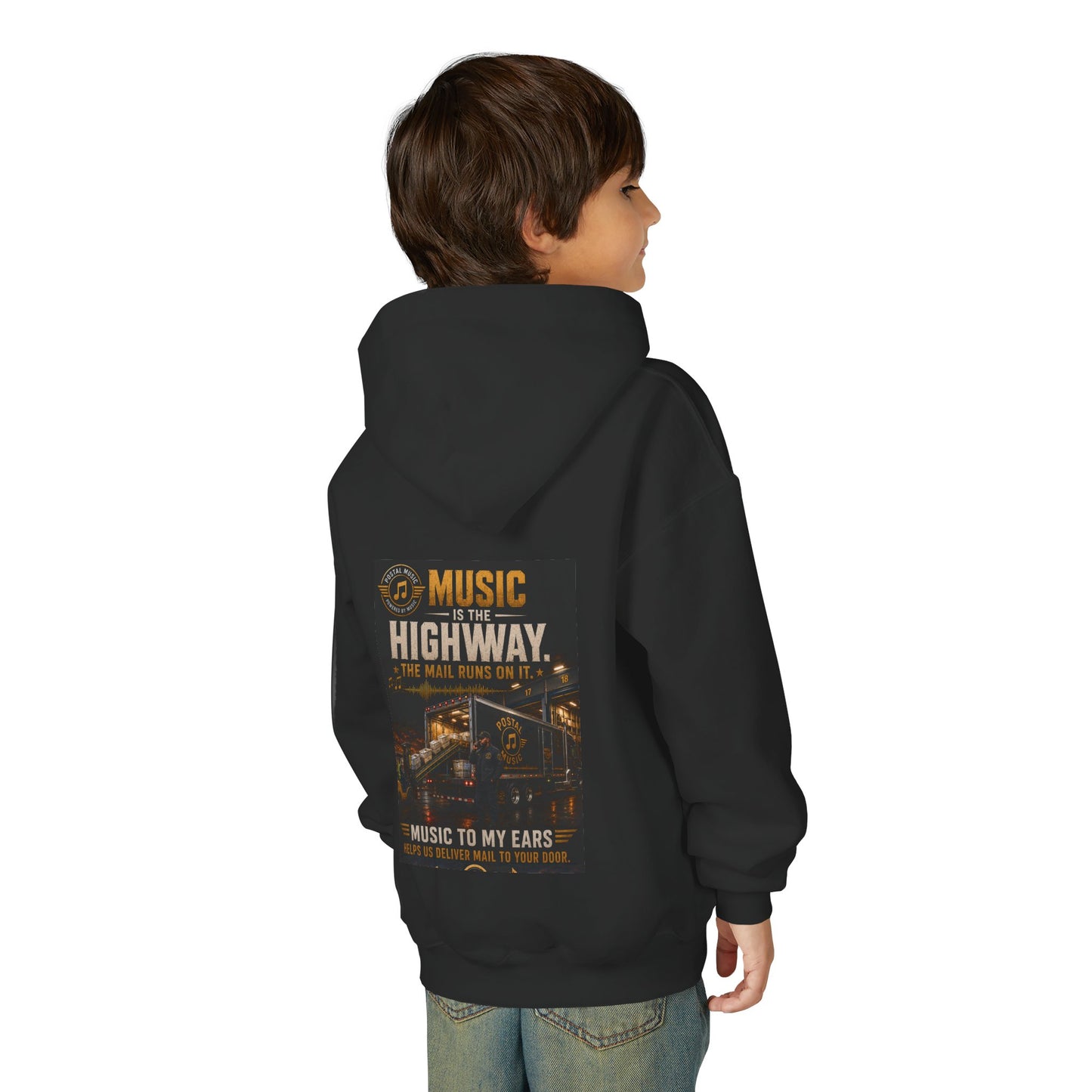 Postal Music — Music Is the Highway — Youth Hoodie