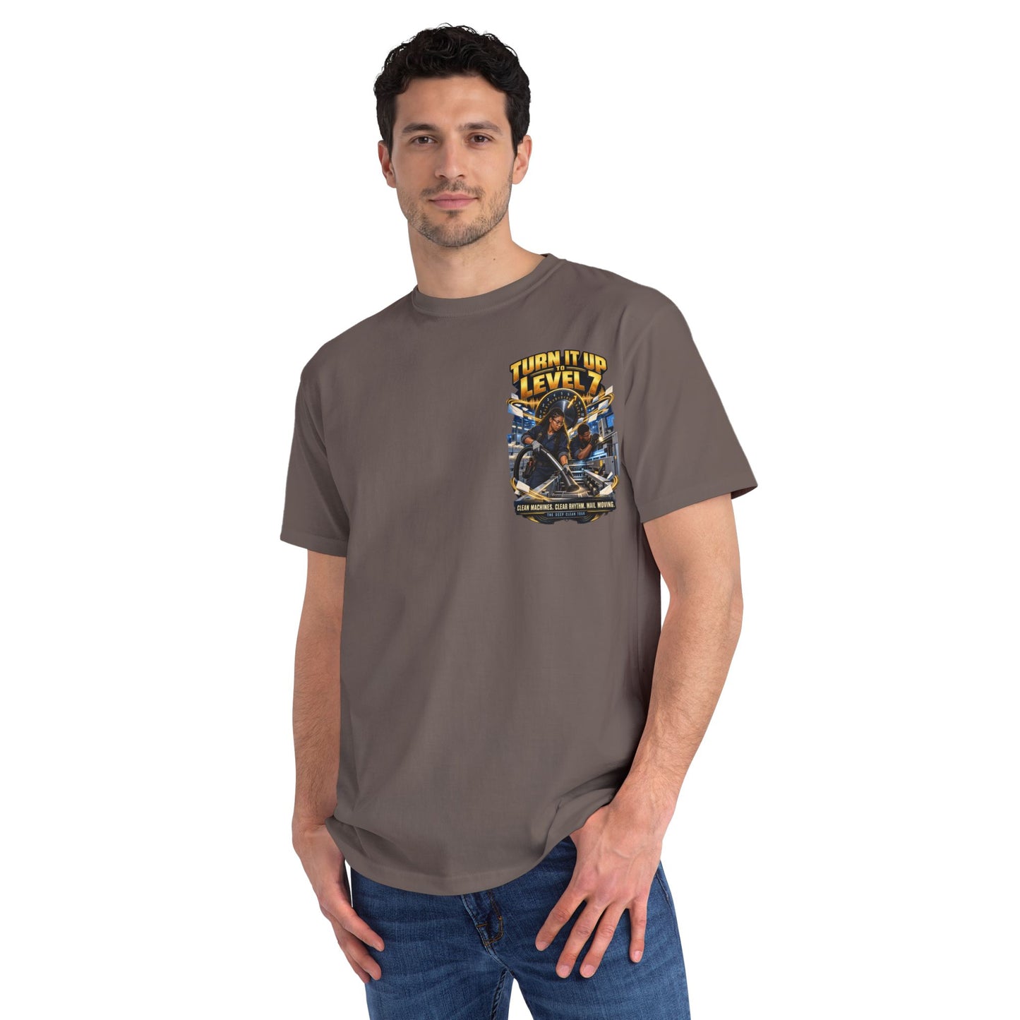 Postal Music - Turn It Up to Level 7 - Organic Cotton T-Shirt