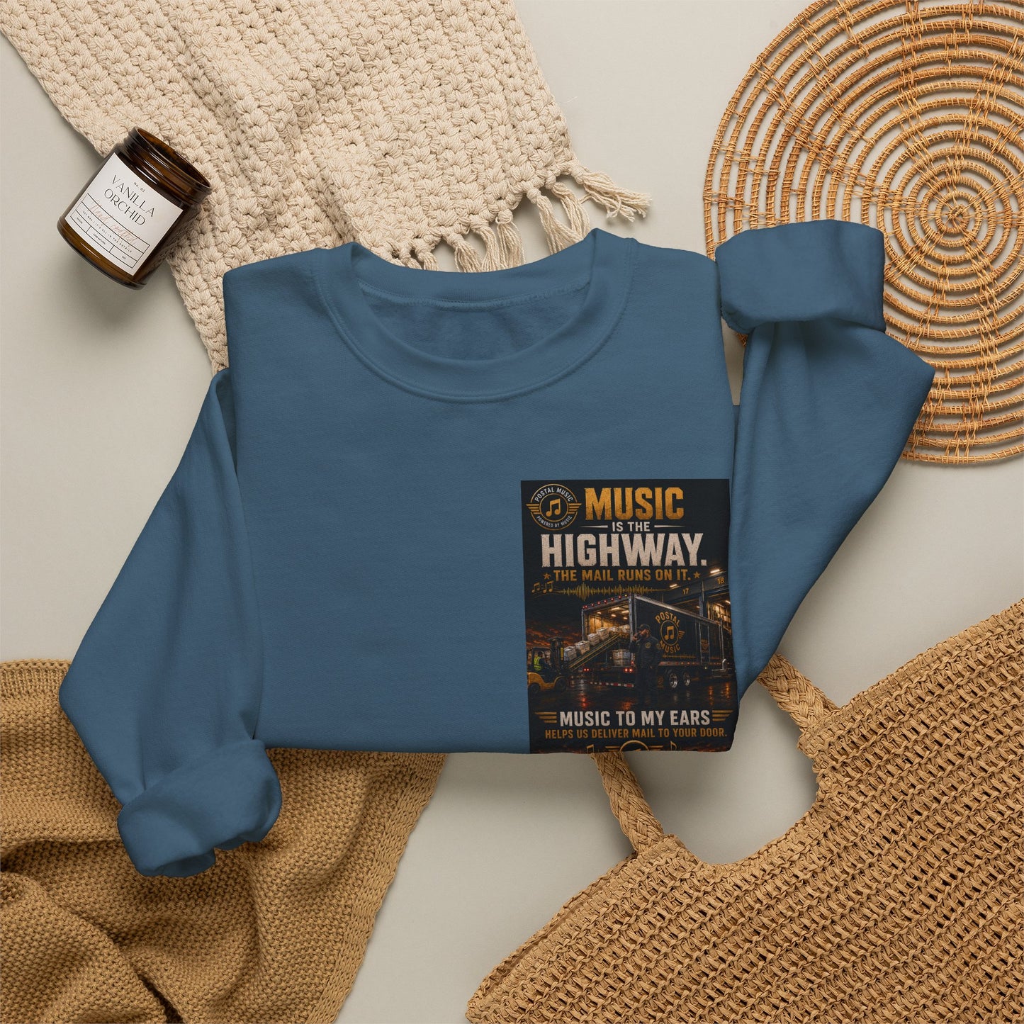Postal Music — Music Is the Highway — Core Crewneck Sweatshirt