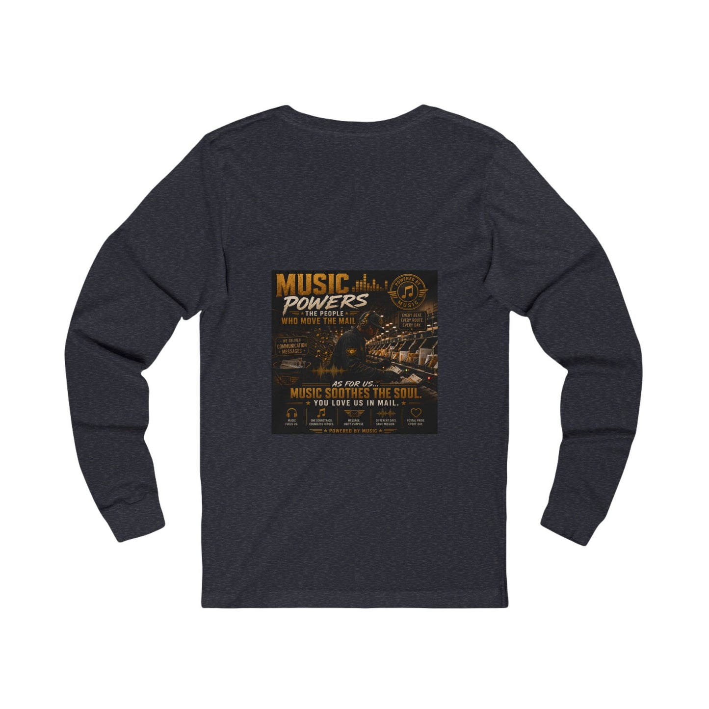 Postal Music — Music Powers the People — Long-Sleeve T-Shirt