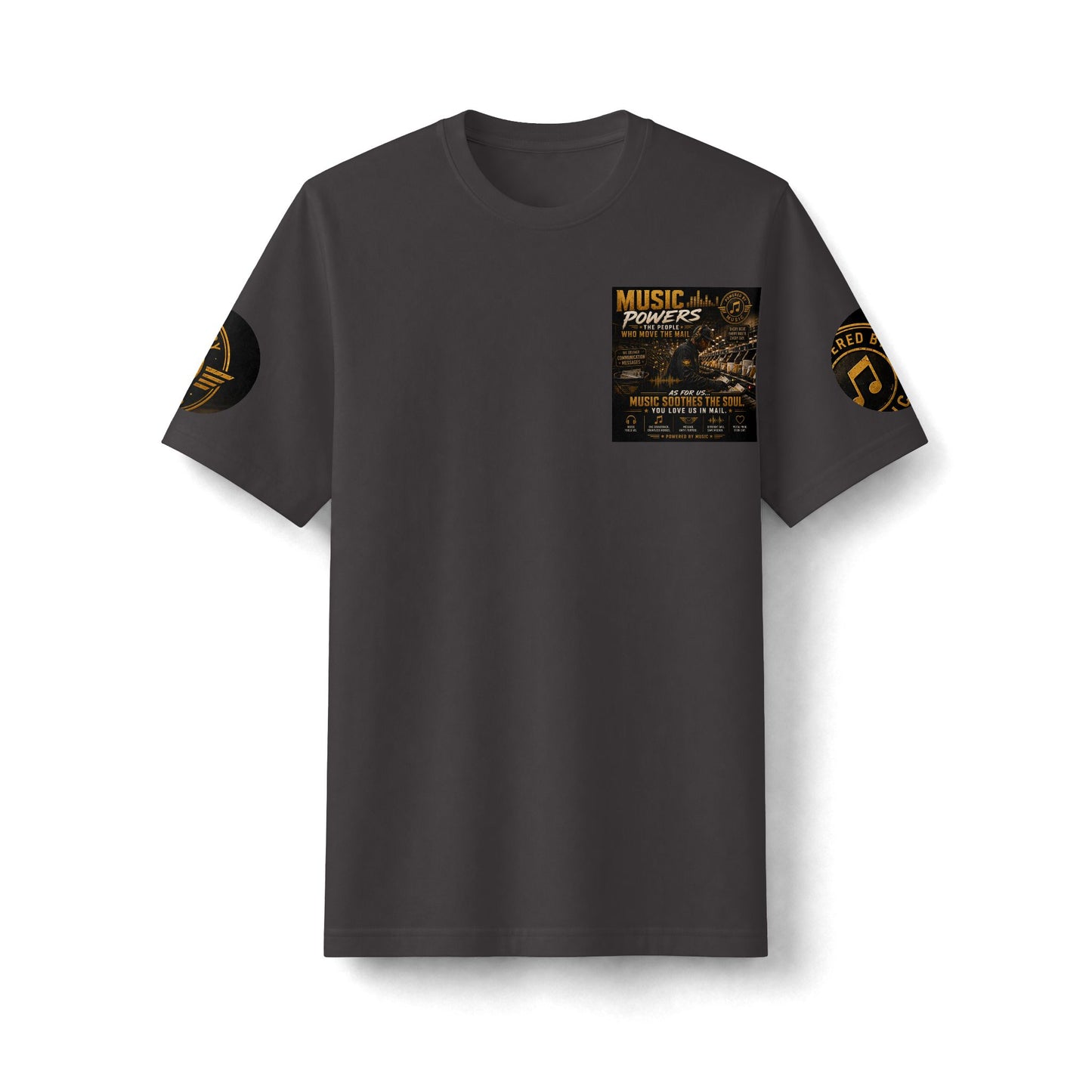 Postal Music — Music Powers the People — Heavyweight T-Shirt
