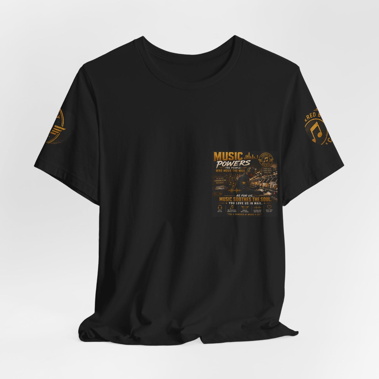 Postal Music — Music Powers the People — Premium Unisex T-Shirt