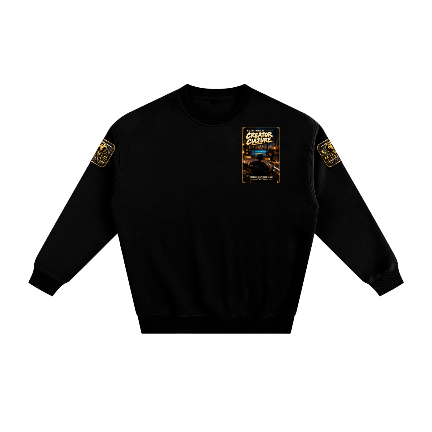 M.U.S.I.C. World HQ Creator Culture - Producer Division 001 Fleeced Sweatshirt
