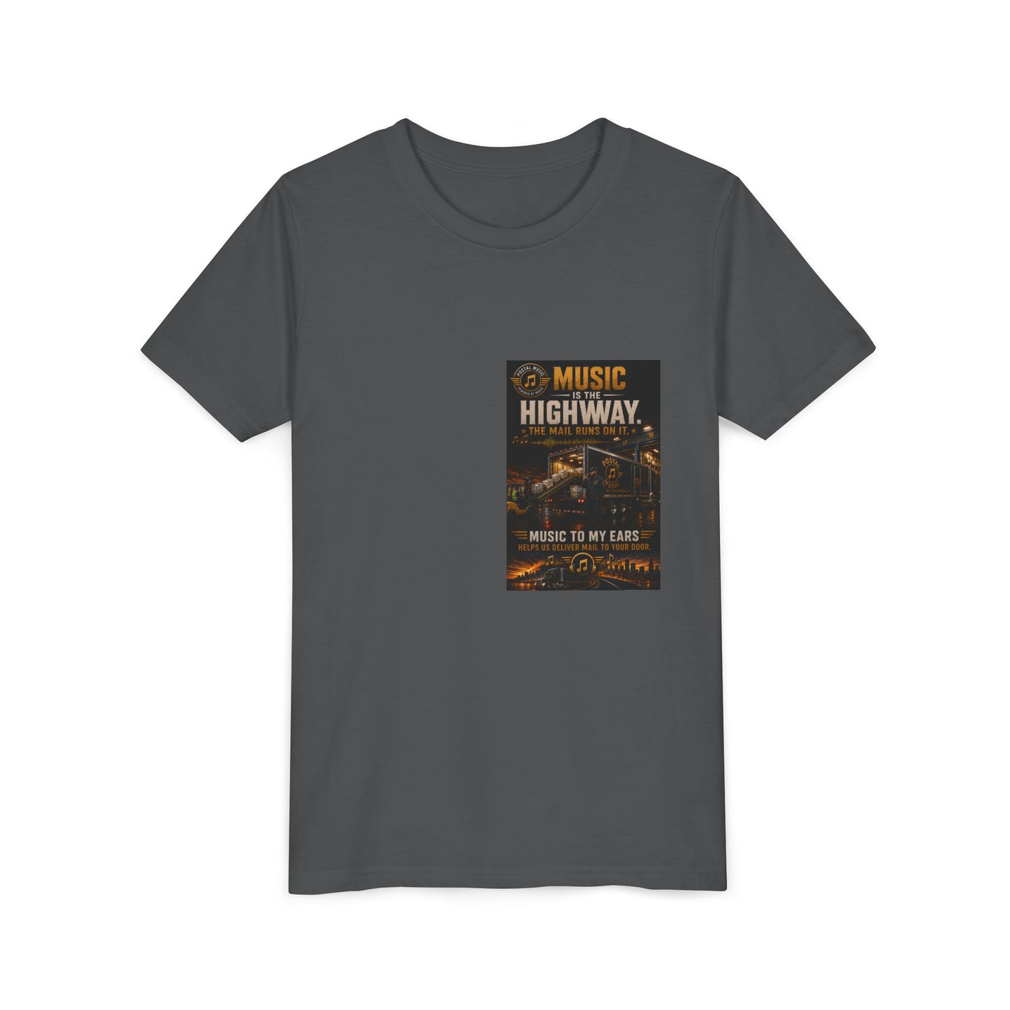 Postal Music — Music Is the Highway — Youth T-Shirt