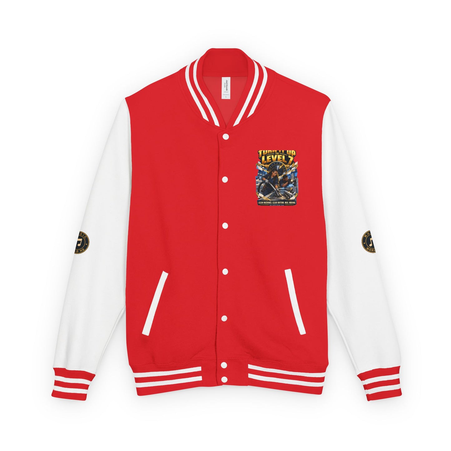 Postal Music - Turn It Up to Level 7 - Heavyweight Letterman Jacket