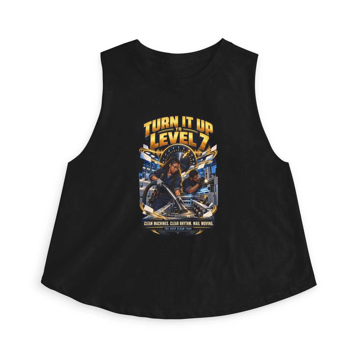 Postal Music - Turn It Up to Level 7 - Women's Crop T-Shirt