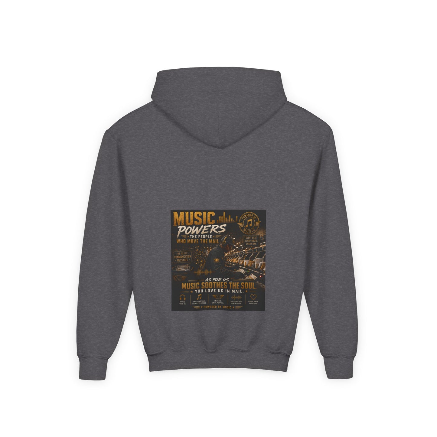 Postal Music — Music Powers the People — Youth Hoodie