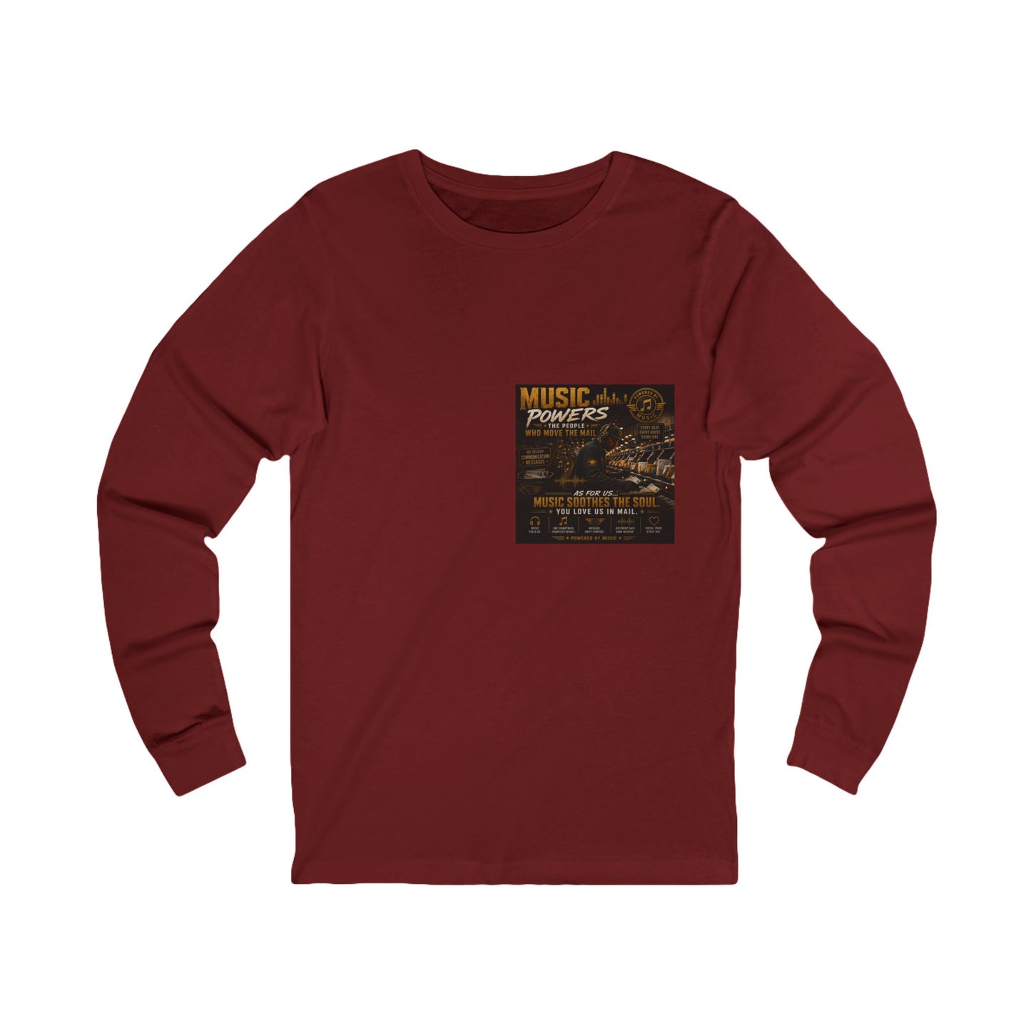Postal Music — Music Powers the People — Long-Sleeve T-Shirt