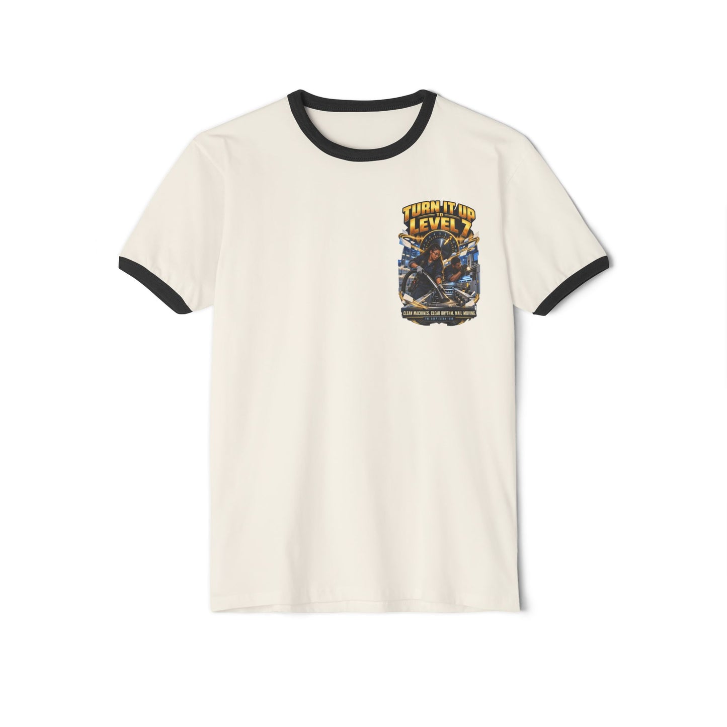 Postal Music - Turn It Up to Level 7 - Ringer T-Shirt