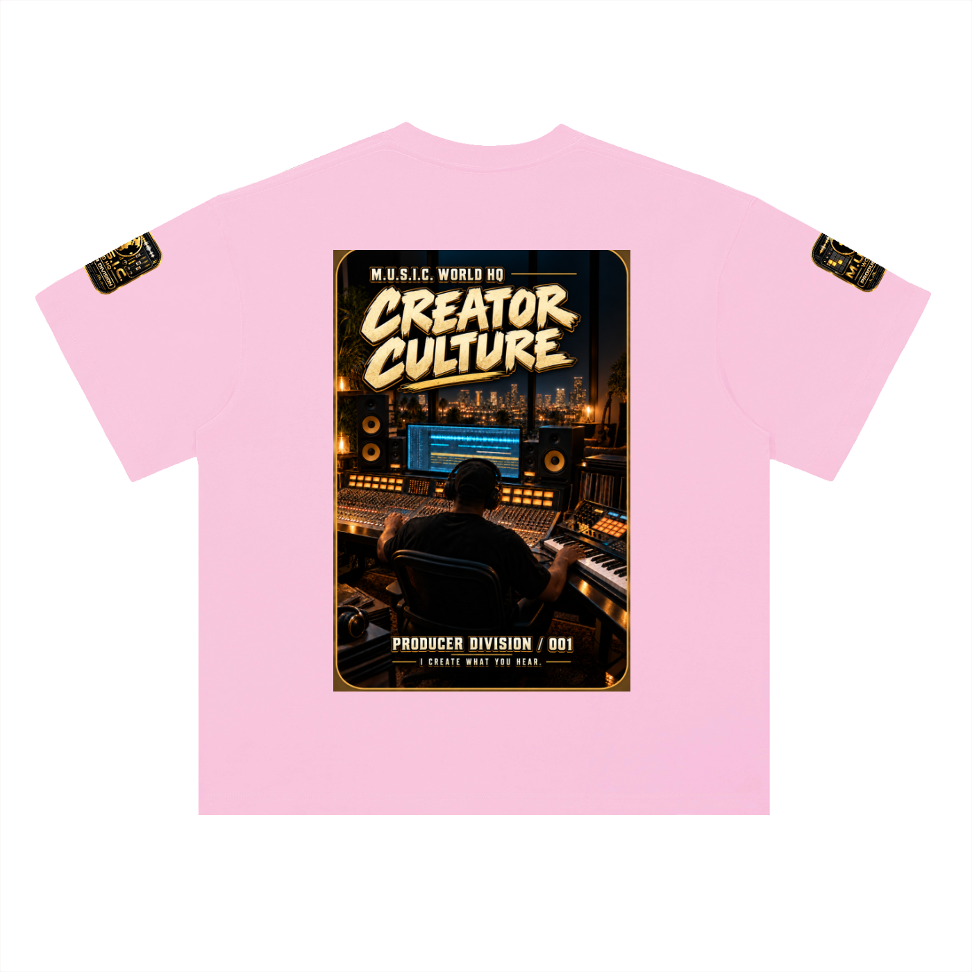 M.U.S.I.C. World HQ Creator Culture – Producer Division 001 Heavyweight Drop Shoulder Tee