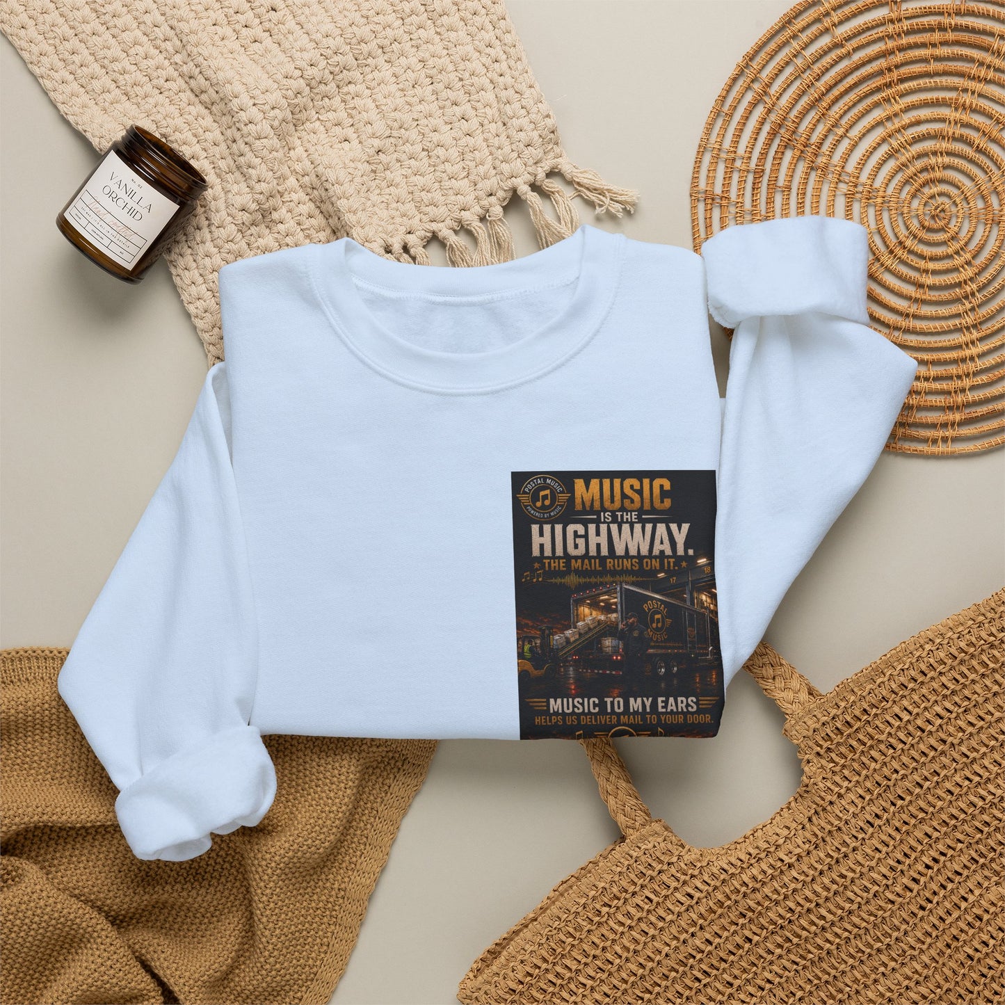 Postal Music — Music Is the Highway — Core Crewneck Sweatshirt