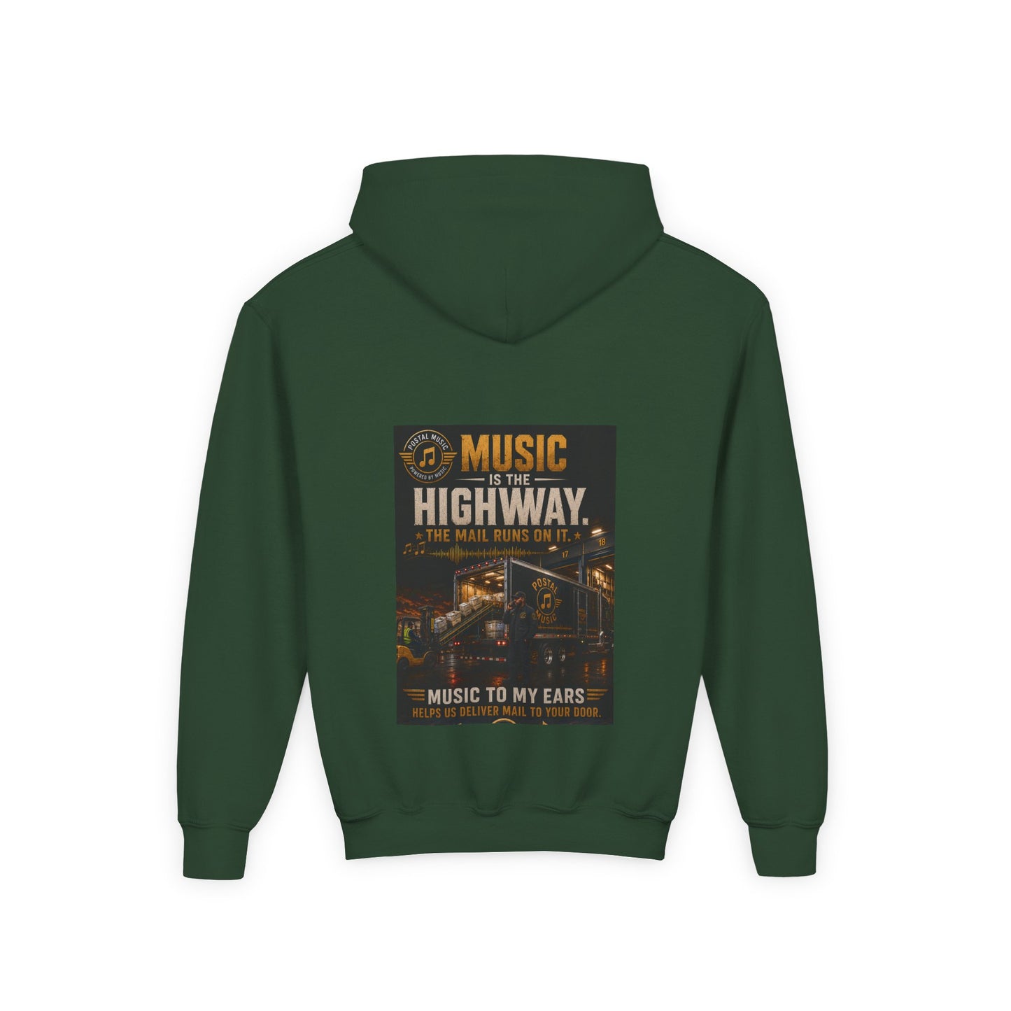 Postal Music — Music Is the Highway — Youth Hoodie