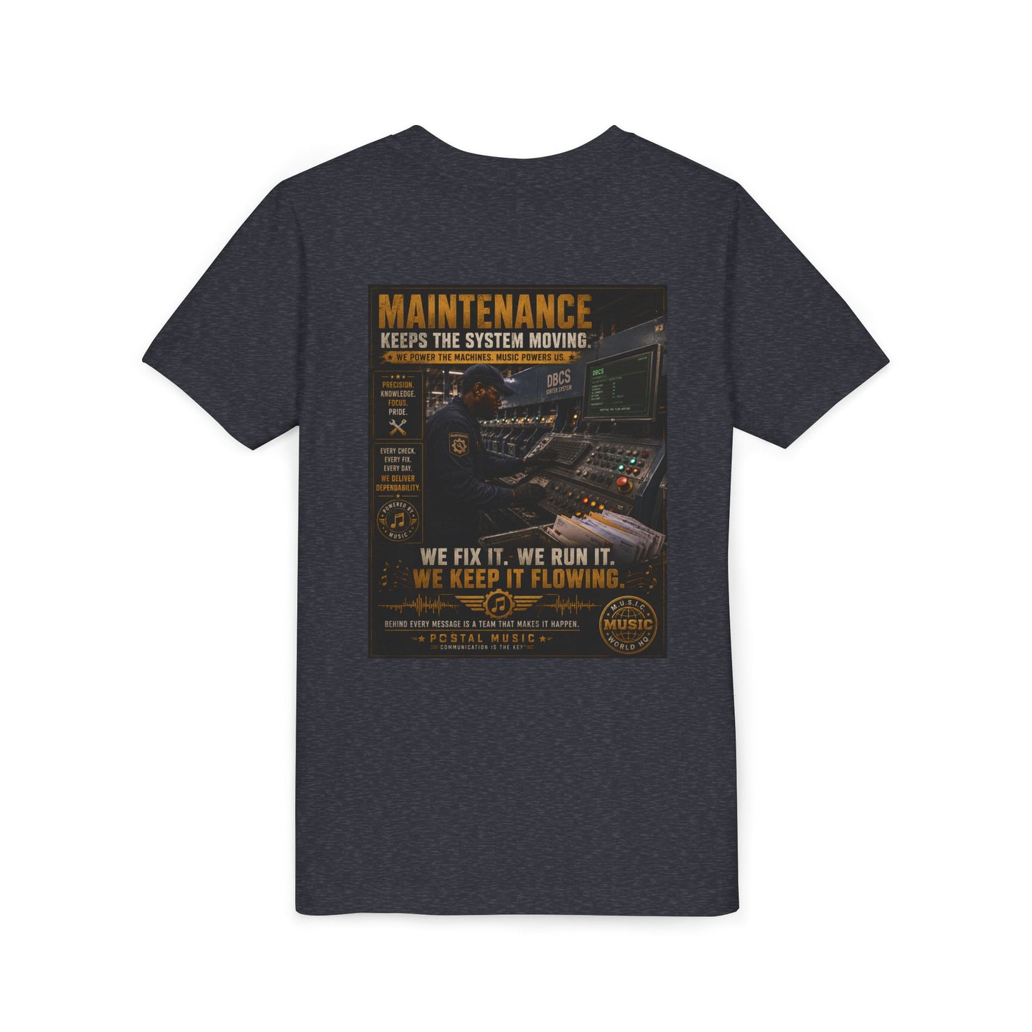 Postal Music — Maintenance Keeps the System Moving — Youth T-Shirt