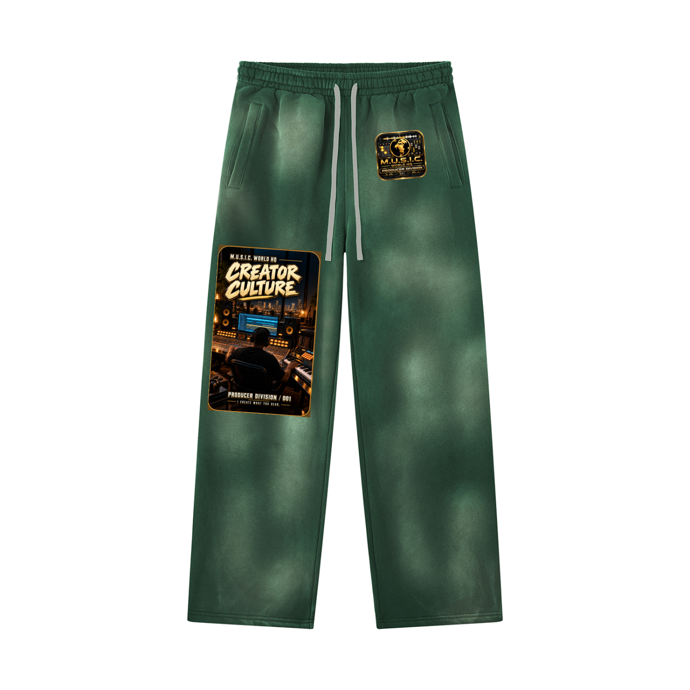 Unisex Sunfade Wide Leg Fleece Sweatpants