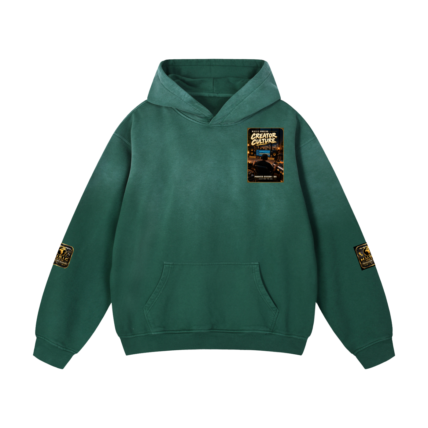 M.U.S.I.C. World HQ Creator Culture – Producer Division 001 Heavyweight Sunfade Hoodie