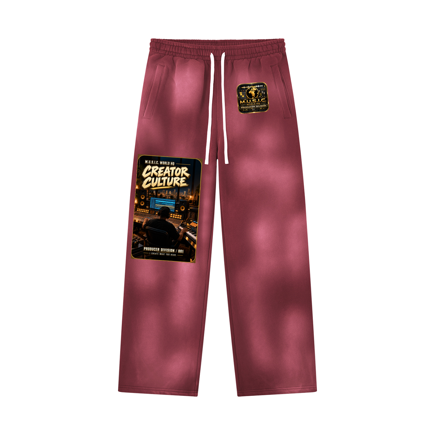 Unisex Sunfade Wide Leg Fleece Sweatpants