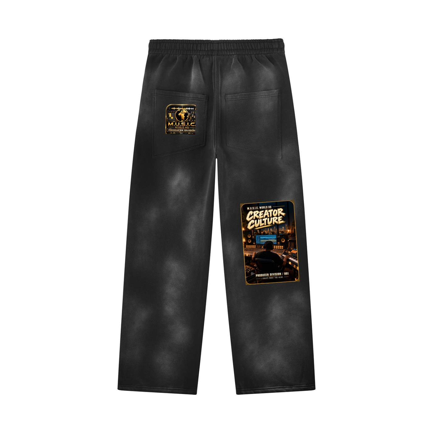 Unisex Sunfade Wide Leg Fleece Sweatpants