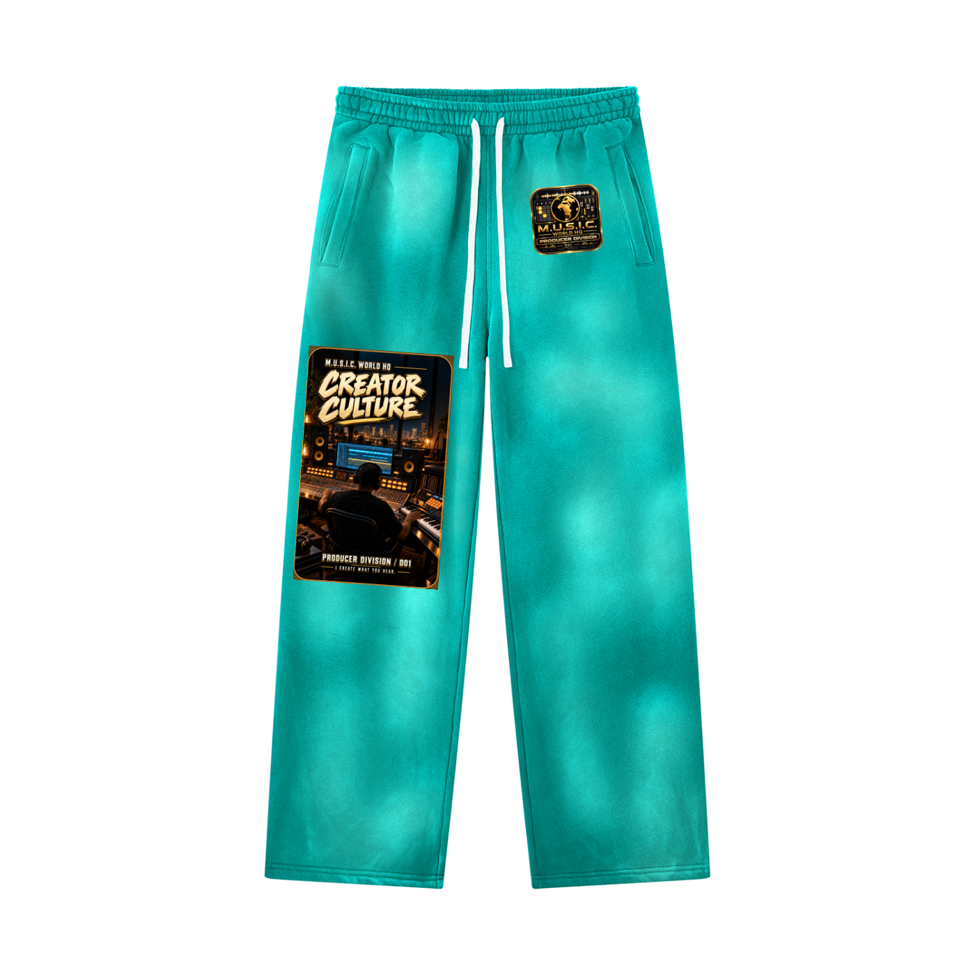Unisex Sunfade Wide Leg Fleece Sweatpants