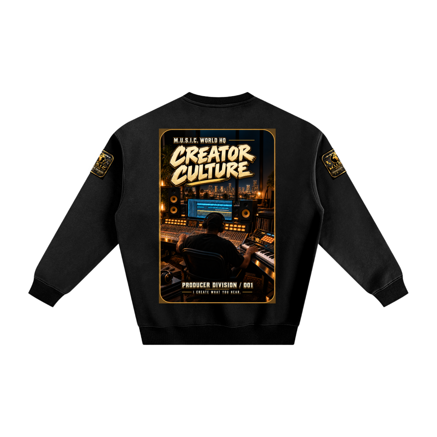 M.U.S.I.C. World HQ Creator Culture - Producer Division 001 Fleeced Sweatshirt