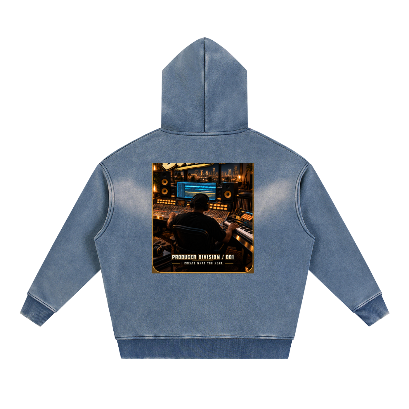 M.U.S.I.C. World HQ Creator Culture – Producer Division 001 Sunfade Two-way Zipper Boxy Fleece Hoodie