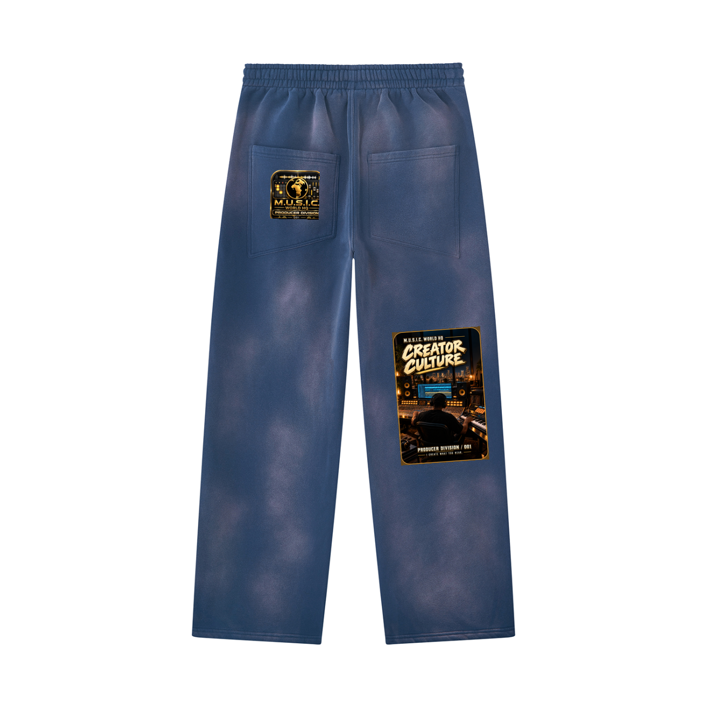 Unisex Sunfade Wide Leg Fleece Sweatpants