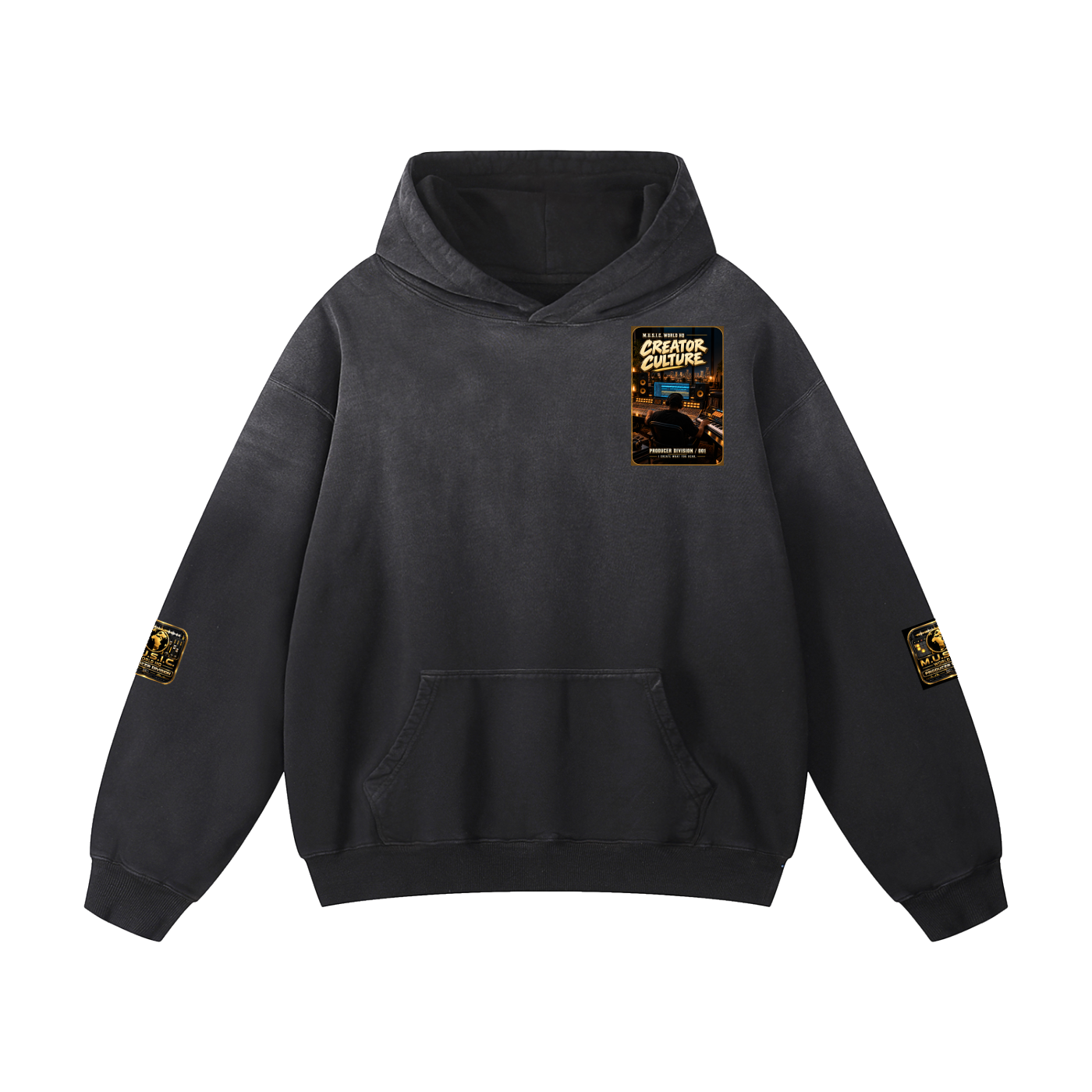 M.U.S.I.C. World HQ Creator Culture – Producer Division 001 Heavyweight Sunfade Hoodie