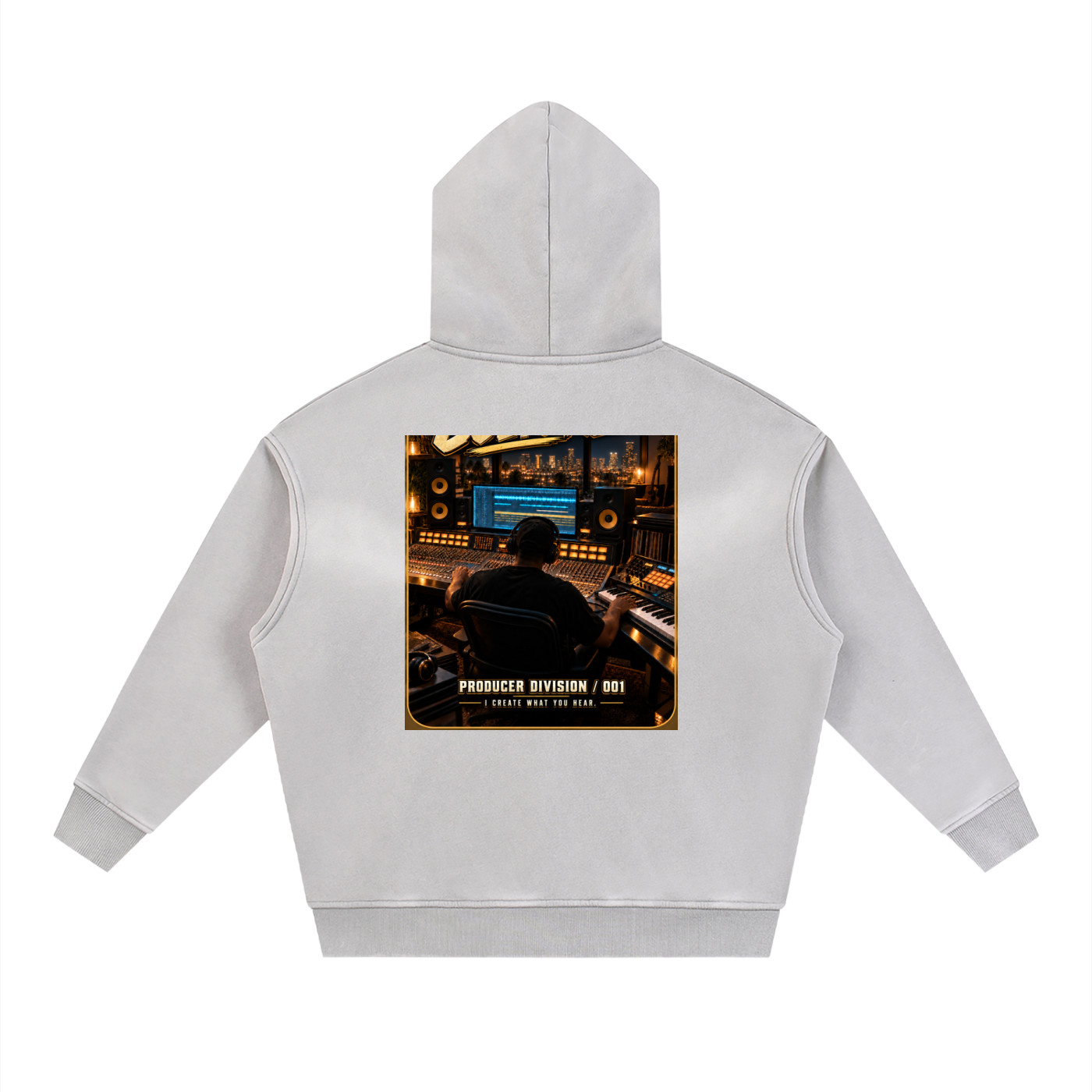 M.U.S.I.C. World HQ Creator Culture – Producer Division 001 Sunfade Two-way Zipper Boxy Fleece Hoodie