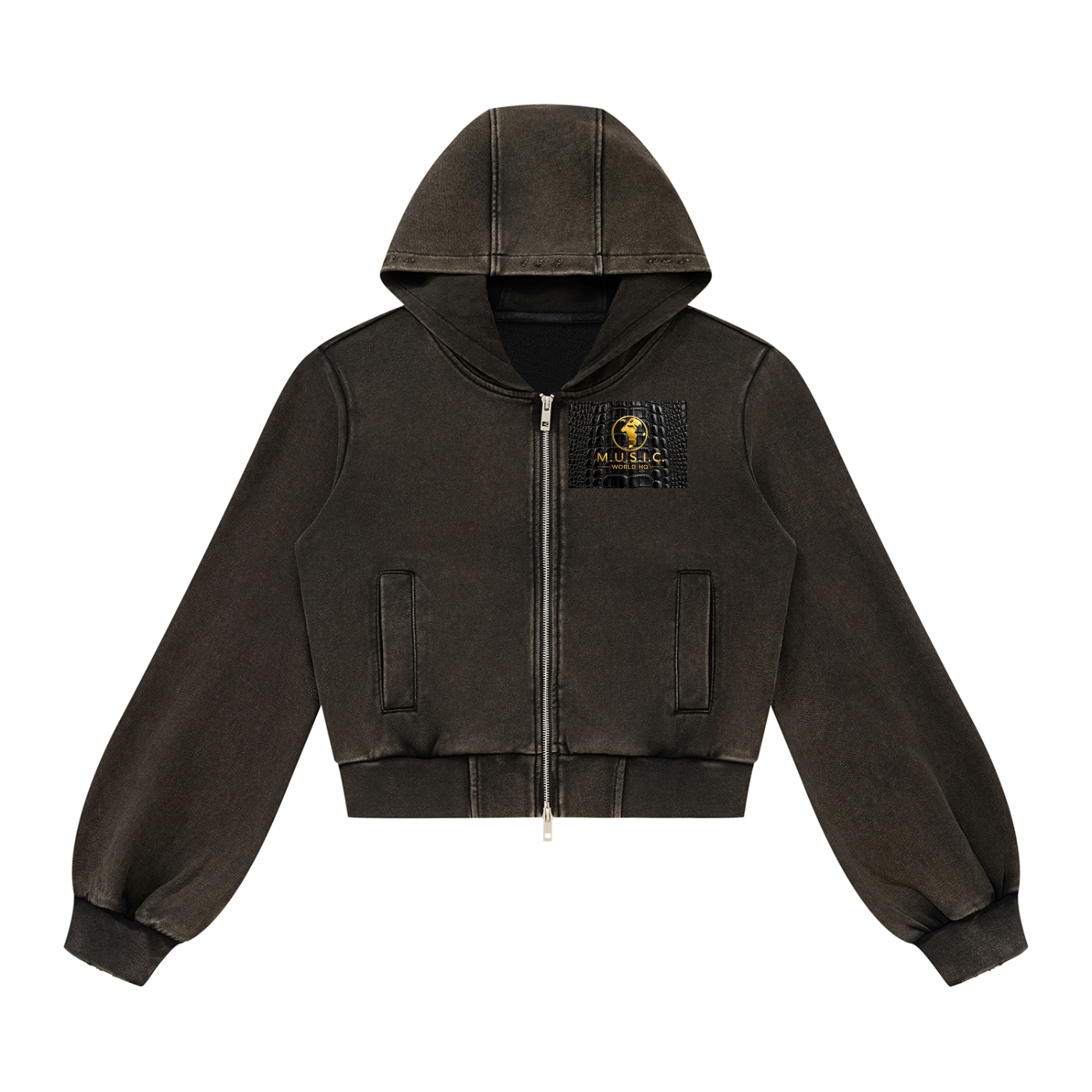 Wild By Design - Alligator Women’s Vintage Wash Full Zip Hoodie