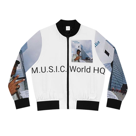 M.U.S.I.C. World HQ Album Cover Series Women's Bomber Jacket (AOP)