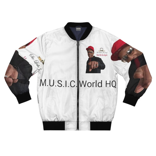 M.U.S.I.C. World HQ Album Cover Series Men's AOP Bomber Jacket