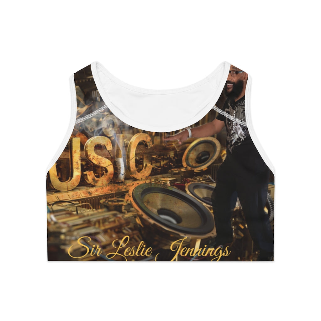 M.U.S.I.C. World HQ Sports Bra (AOP)
