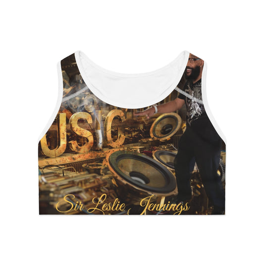 M.U.S.I.C. World HQ Sports Bra (AOP)