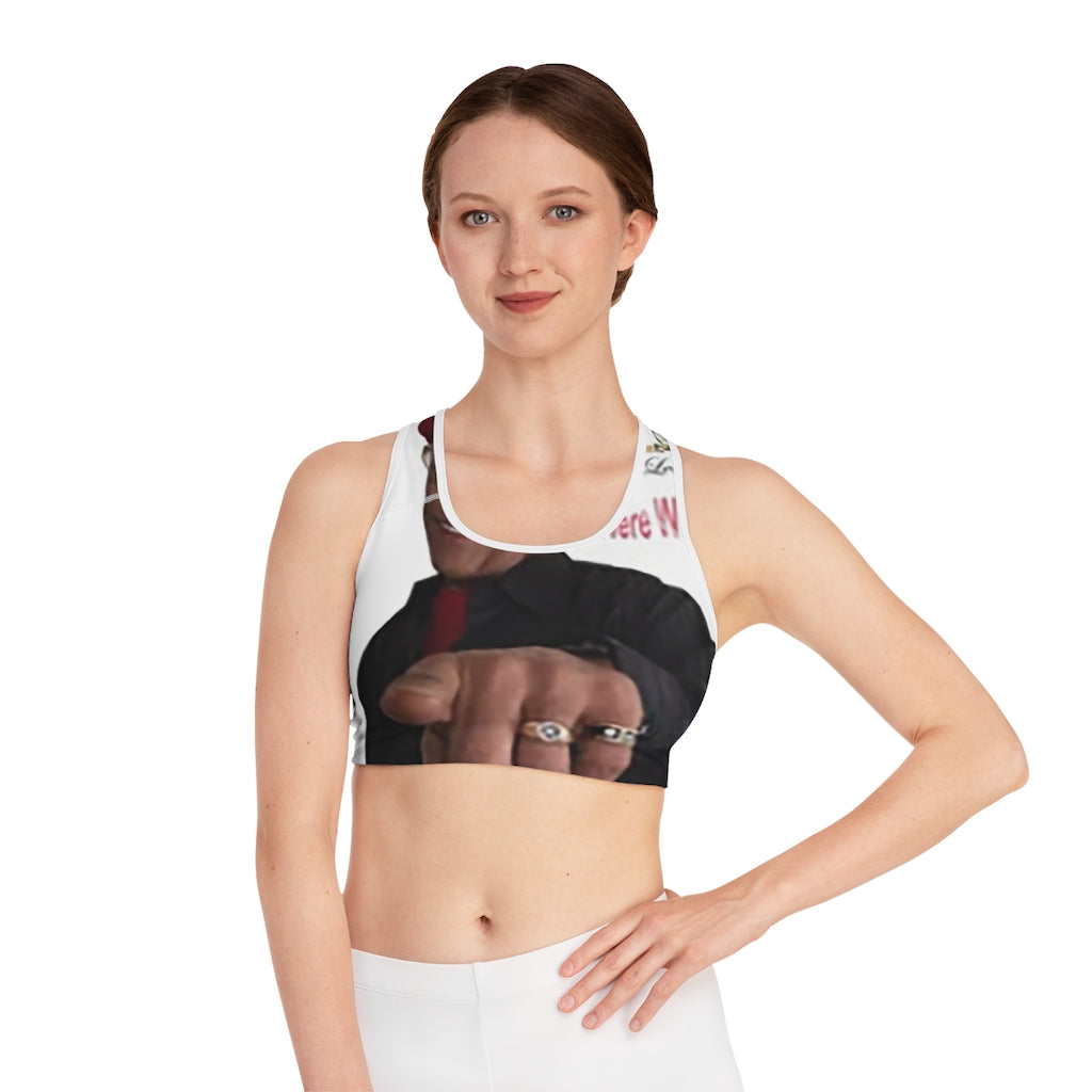 M.U.S.I.C. World HQ Sports Bra (AOP)